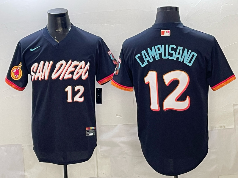Men San Diego Padres #12 Campusano blue Nike blue MLB Jersey 0518002
